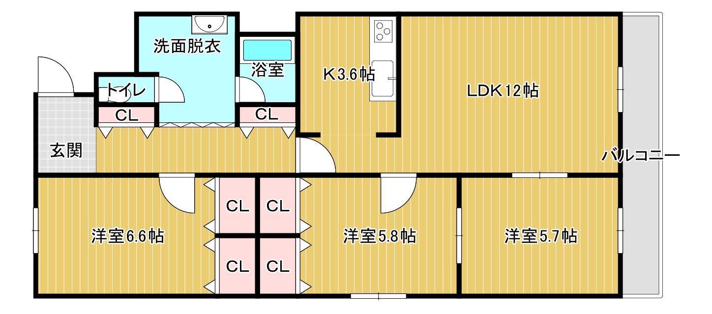 N515(3LDK/1階)の間取り写真