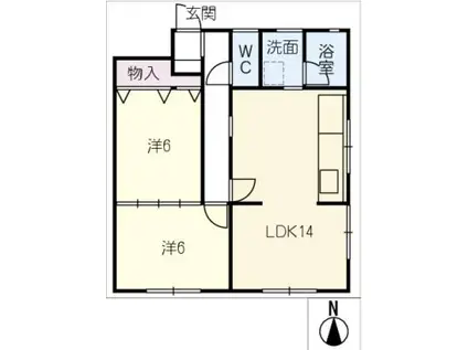 ポートビュー(2LDK/1階)の間取り写真