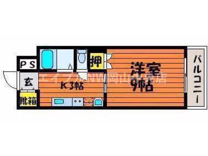 アークハイツ内山下(1K/3階)の間取り写真