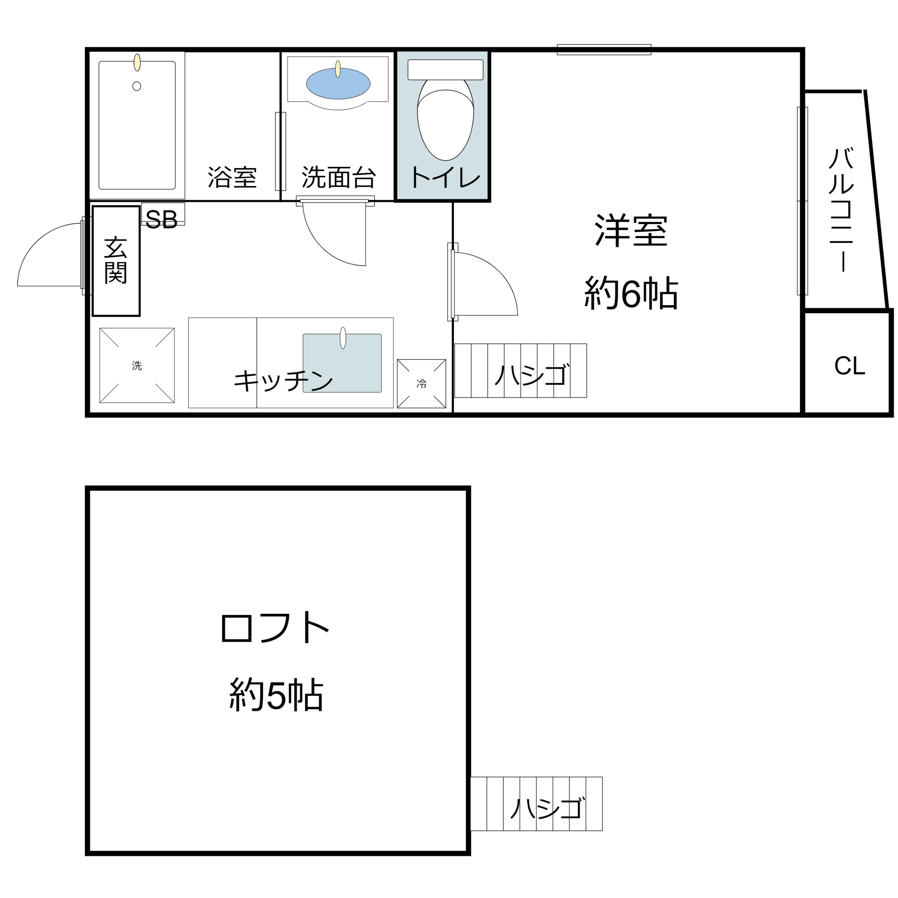 MY LIFE(1K/2階)の間取り写真