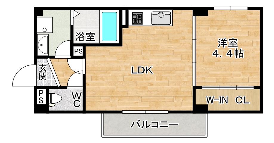 プレミアムパール塚本(1LDK/1階)の間取り写真