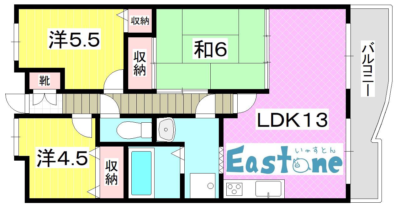 アベニュー甲南(3LDK/4階)の間取り写真
