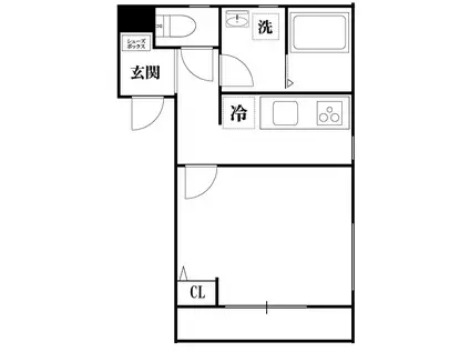 K HEIGHTS(1K/2階)の間取り写真