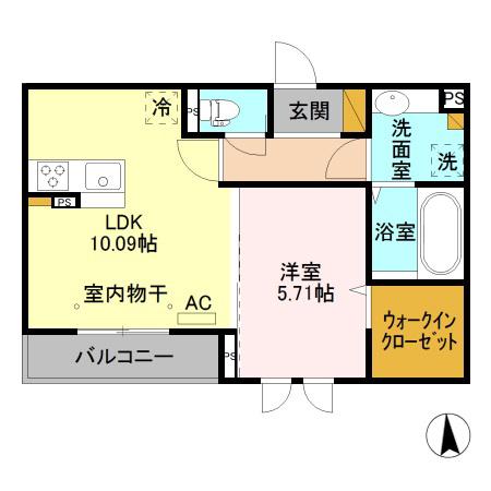 アーバンクレスト白板(1LDK/2階)の間取り写真