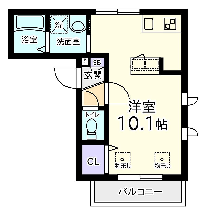 ドミールけやき(1K/3階)の間取り写真