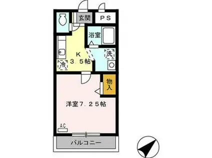 エクステージ(1K/2階)の間取り写真