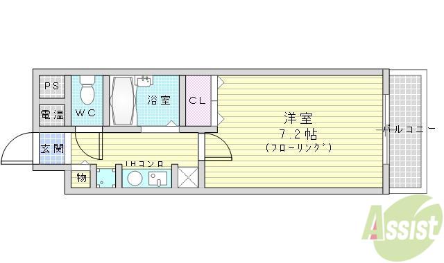 北大阪急行 緑地公園駅 徒歩10分 5階建 築29年(1K/1階)の間取り写真