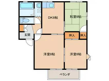 ドミール光吉A(3DK/1階)の間取り写真