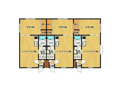 ジャスティ五稜郭2番館(1LDK/3階)の間取り写真