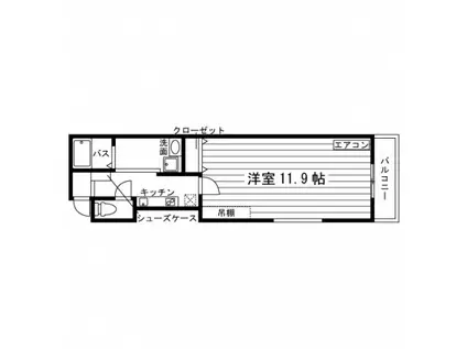 メゾンソレイユ(1K/1階)の間取り写真