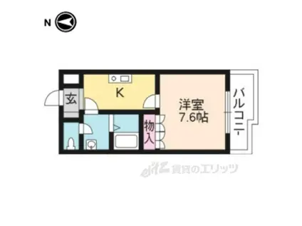 サンテミリオン モモ(1K/2階)の間取り写真