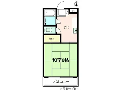 イナモハイツ(1DK/2階)の間取り写真