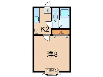 エステートハイム(1K/1階)の間取り写真