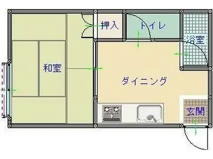 土堂シティマンション(1K/1階)の間取り写真