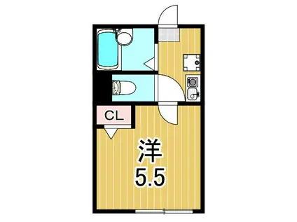 ブライトコート綾瀬II(1K/1階)の間取り写真