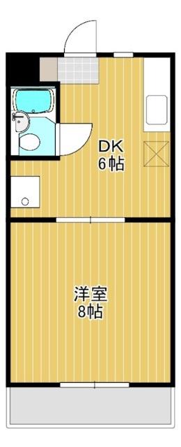 コスモII(1DK/2階)の間取り写真