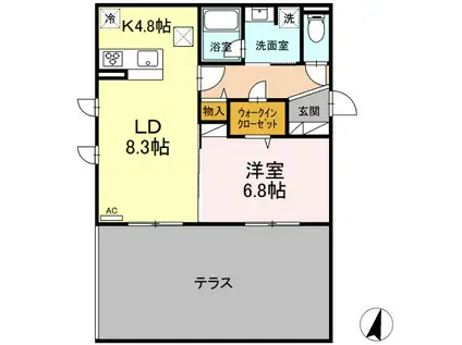 グレースコート大和(1LDK/1階)の間取り写真