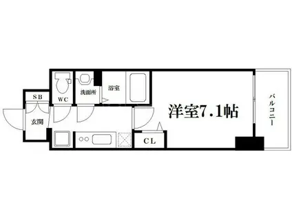 プレサンスOSAKADOMECITYクロスティ(1K/5階)の間取り写真