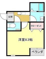 クレフラスト和田(1K/2階)の間取り写真