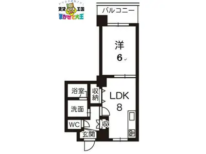 グランアズール浦上(1LDK/7階)の間取り写真