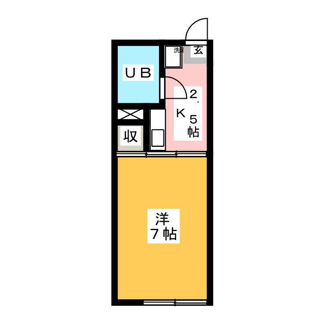 サンハイツ中西(1K/1階)の間取り写真