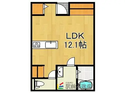 カーサタウンうきはA棟(ワンルーム/1階)の間取り写真