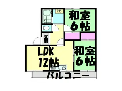紙屋ハウス1番館(2LDK/1階)の間取り写真
