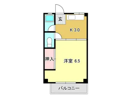 北本町ハイツ(1K/1階)の間取り写真