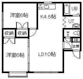 クリスタル6.8(2LDK/2階)の間取り写真