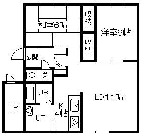 ライフアート南永山(2LDK/2階)の間取り写真