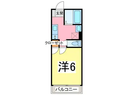 PLUME木更津(1K/1階)の間取り写真