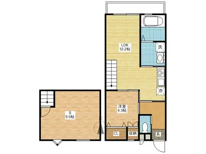 MODERN PALAZZO住吉ヒルズ(1SLDK/2階)の間取り写真