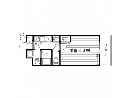 リジェーネ松原(1K/1階)の間取り写真