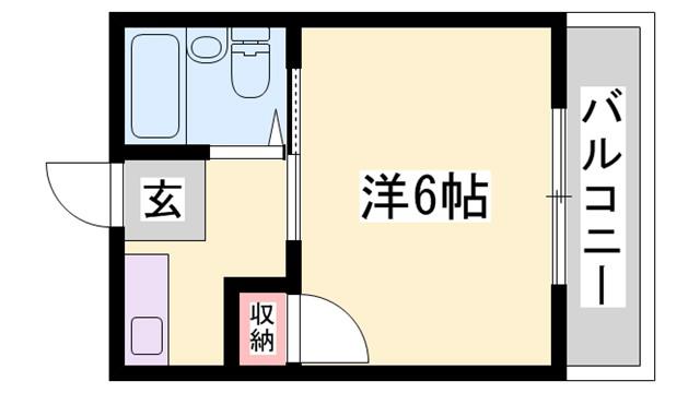 ハイツ中村(1K/3階)の間取り写真