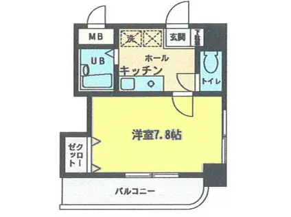 オリジンコアビル(1K/4階)の間取り写真