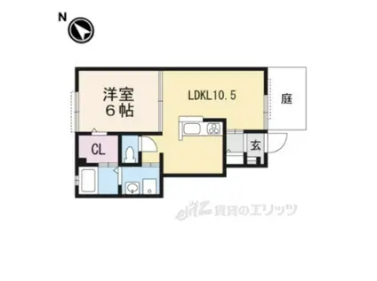 サンガーデン一橋C棟(1LDK/1階)の間取り写真