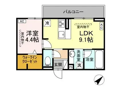 ノブレス(1LDK/3階)の間取り写真