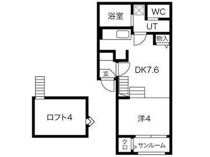 ASTERISM(1DK/1階)の間取り写真