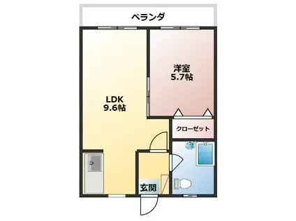 根差部一番館(1LDK/3階)の間取り写真