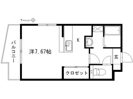 H.EARTH(1K/4階)の間取り写真