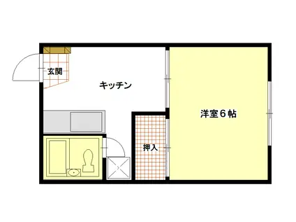 金谷ハイツ(1K/1階)の間取り写真