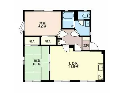 クレストアベニュー(2LDK/1階)の間取り写真