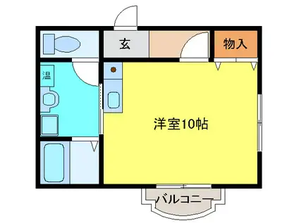 プレール(ワンルーム/1階)の間取り写真