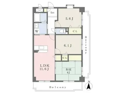 ブリックコート52(3LDK/4階)の間取り写真