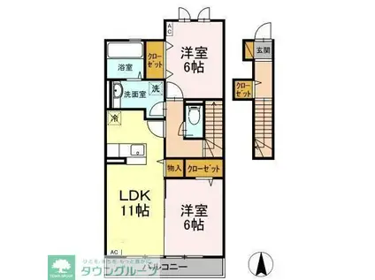 サンライズ(2LDK/2階)の間取り写真