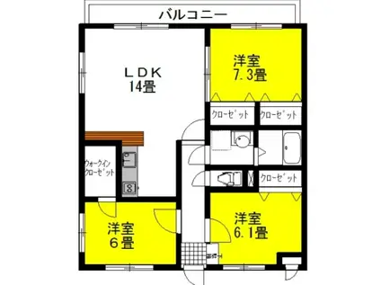 シティコートI(3LDK/3階)の間取り写真