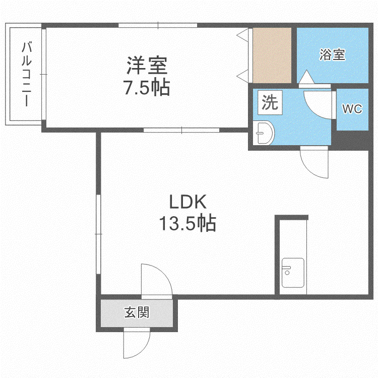 グランドール19(1LDK/3階)の間取り写真