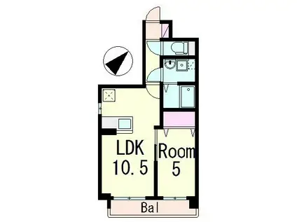 LAPIS COURT草津駅前(1LDK/5階)の間取り写真