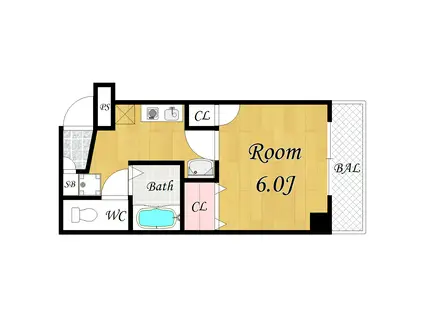 IMPERIAL TENGACHAYA (1K/7階)の間取り写真