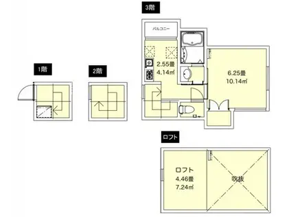 FAIR町屋2(1K/3階)の間取り写真